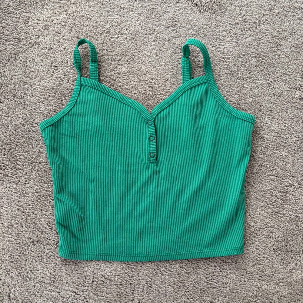 Hollister Green Ribbed Tank Top